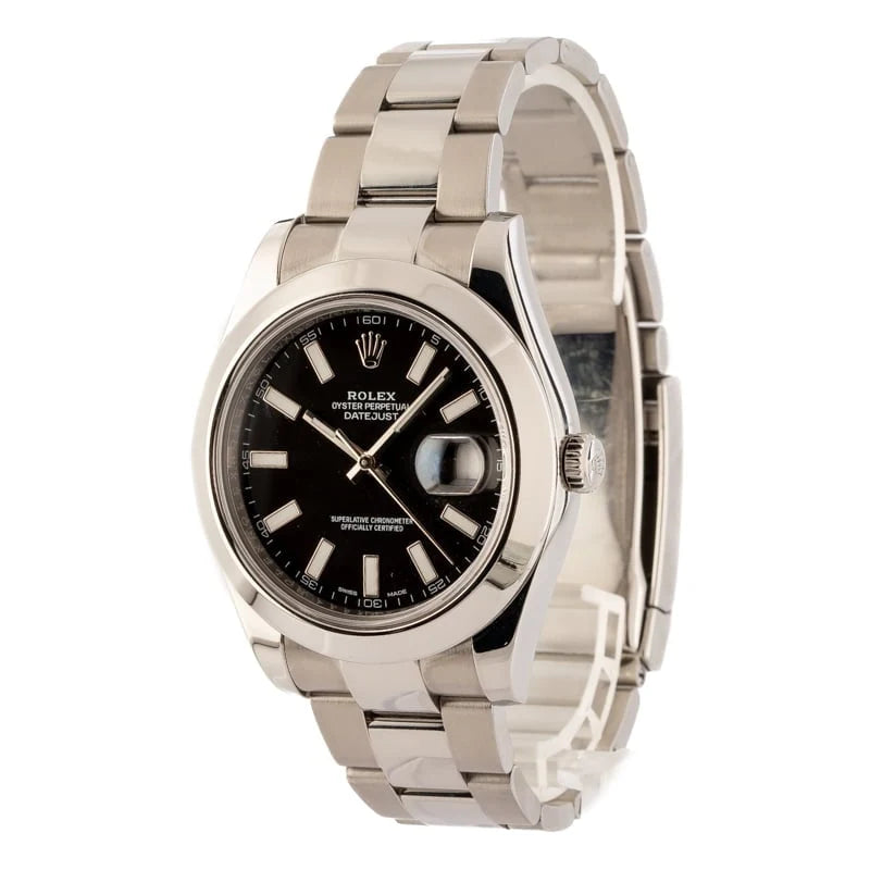 Pre-Owned Rolex Datejust II 116300 Black Dial