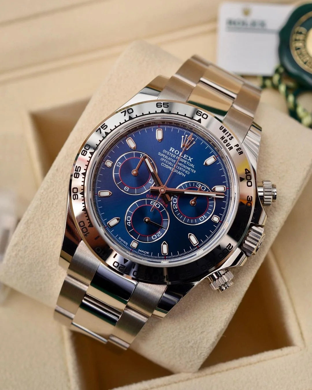 Rolex Cosmograph Daytona 18k White Gold Blue Dial 116509-0071