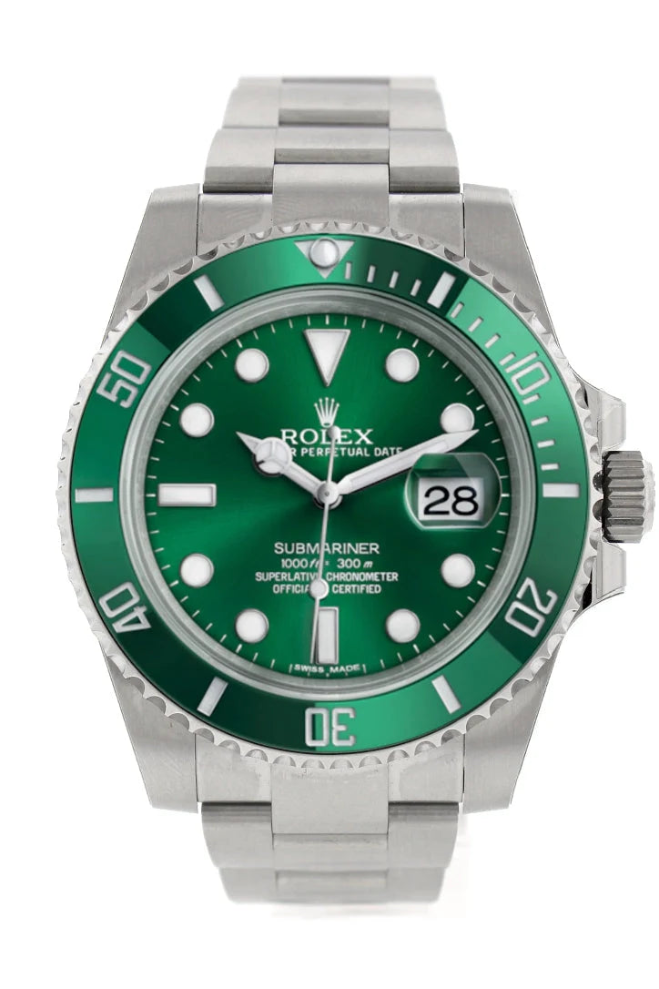 Submariner Hulk Date 40 Green Dial Mens Watch 116610LV 116610.