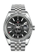 Sky Dweller Black Dial 18K White Gold Bezel Steel Jubilee Men's Watch 326934.
