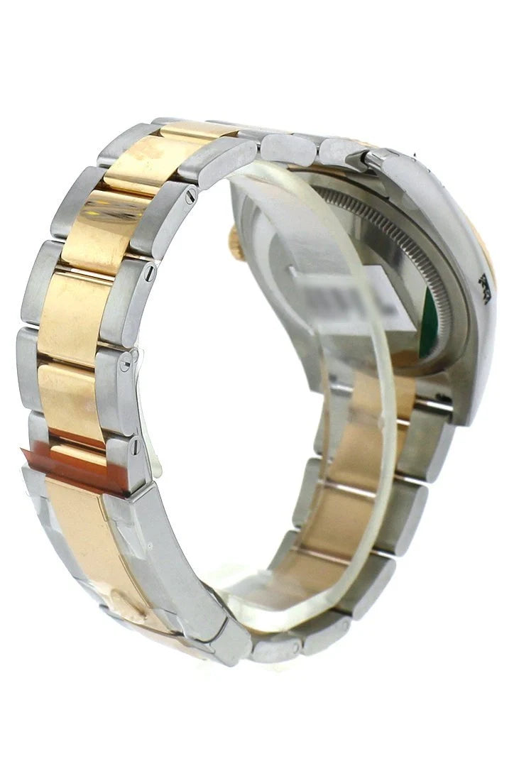 Datejust 36 White mother-of-pearl Diamond Dial Fluted 18K Gold Two Tone Oyster Watch 116233.