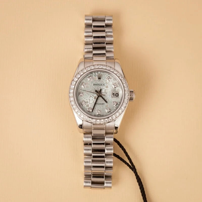 Rolex Platinum President 179136 Ice Blue Diamond Dial