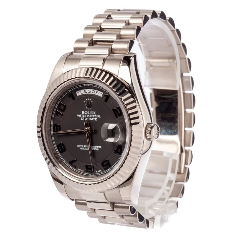 Rolex President Day-Date II Ref 218239 Black Dial