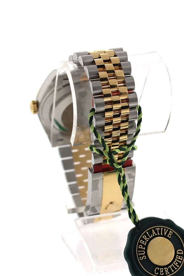 Datejust 41 Champagne Dial Fluted Bezel 18k Yellow Gold Jubilee Mens Watch 126333.