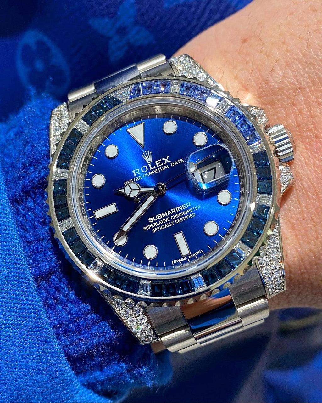 Rolex Submariner Date 116659SABR 18K White Gold Diamonds Sapphires UNWORN