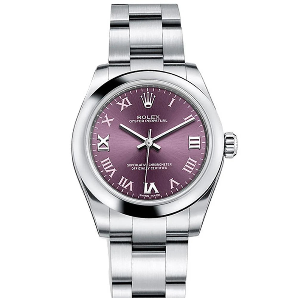 Oyster Perpetual 31 Red Grape Roman Dial Steel Ladies Watch 177200.