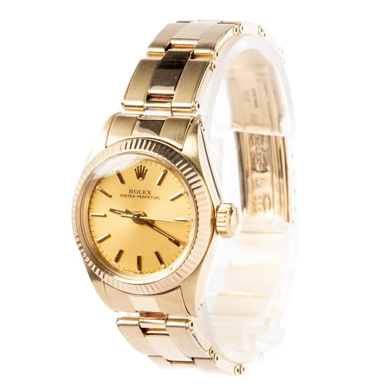 Womens Rolex Oyster Perpetual 6718 Yellow Gold