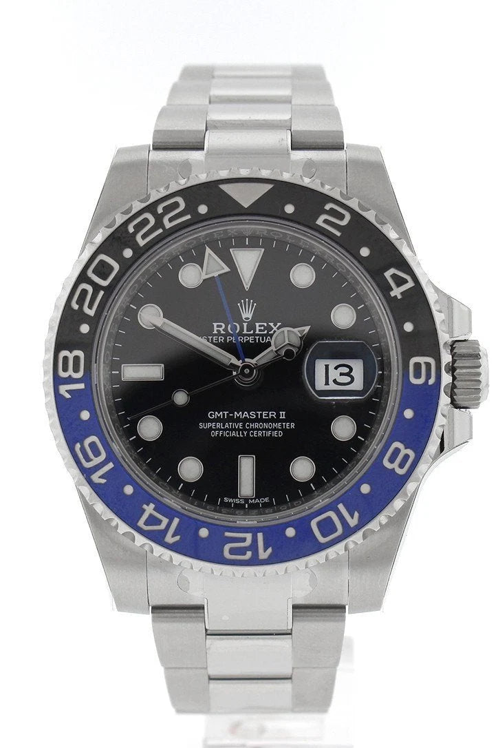 GMT-Master II Batman 40 Black Dial Steel Men's Watch 116710BLNR 116710.