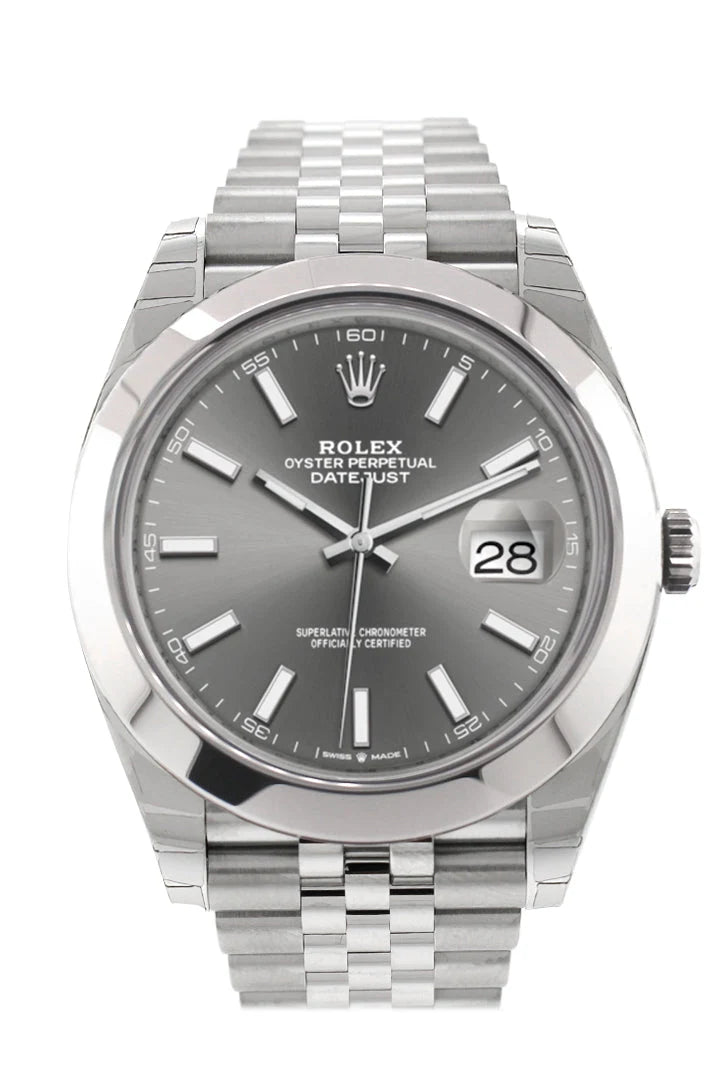 Datejust 41 Dark Rhodium Dial Automatic Men's Jubilee Watch 126300.