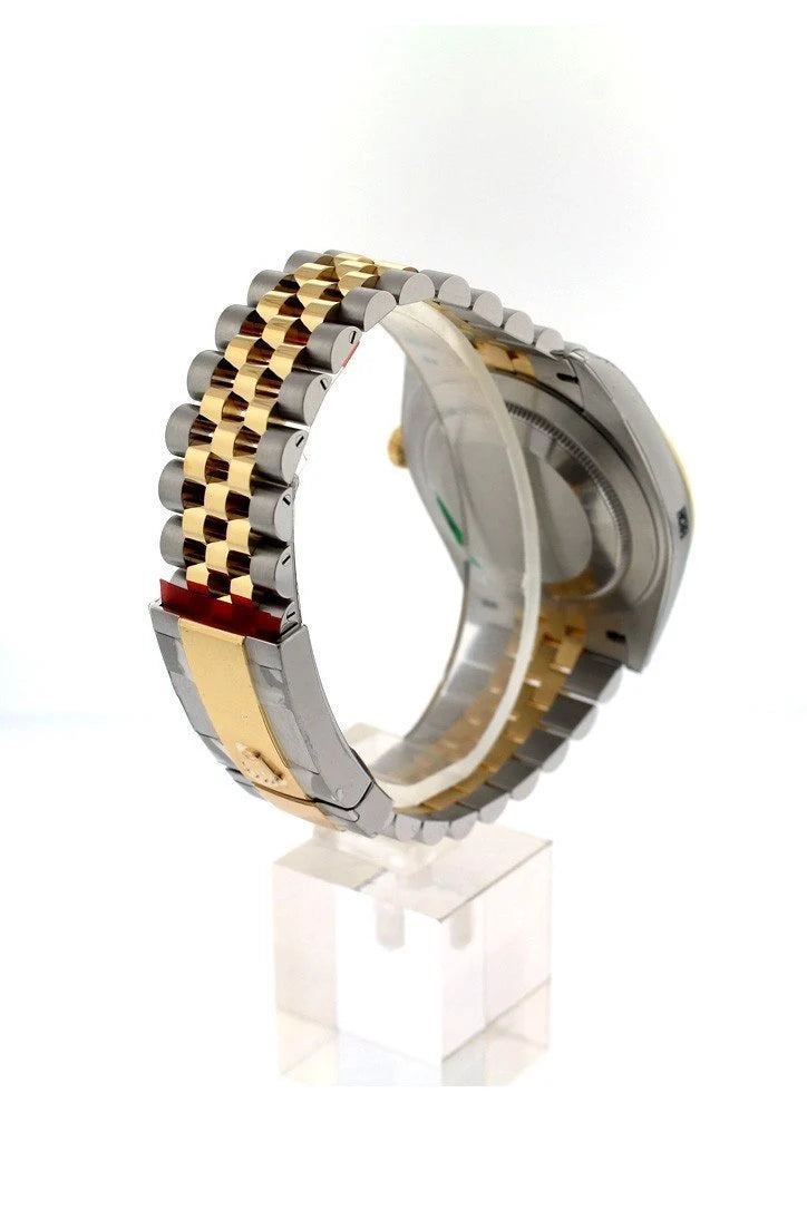 Datejust 41 Black Dial Fluted Bezel 18k Yellow Gold Jubilee Mens Watch 126333.