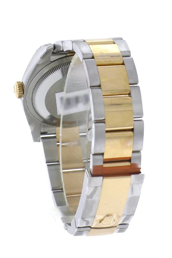 Datejust 36 White mother-of-pearl Diamond Dial Fluted 18K Gold Two Tone Oyster Watch 116233.