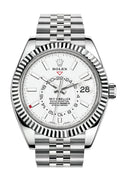 Sky Dweller White Dial 18K White Gold Bezel Steel Jubilee Men's Watch 326934.