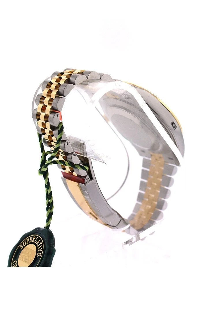Datejust 41 Champagne Dial Fluted Bezel 18k Yellow Gold Jubilee Mens Watch 126333.
