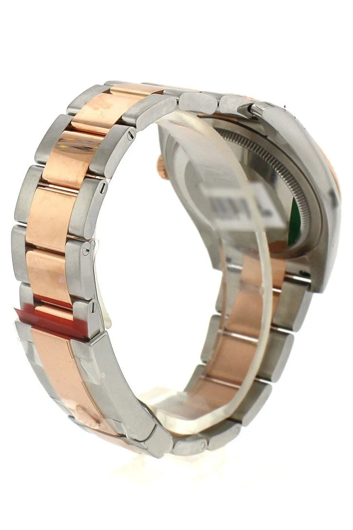 Datejust 36 Black mother-of-pearl set with diamonds Dial Fluted Steel and 18k Rose Gold Oyster Watch 116231.