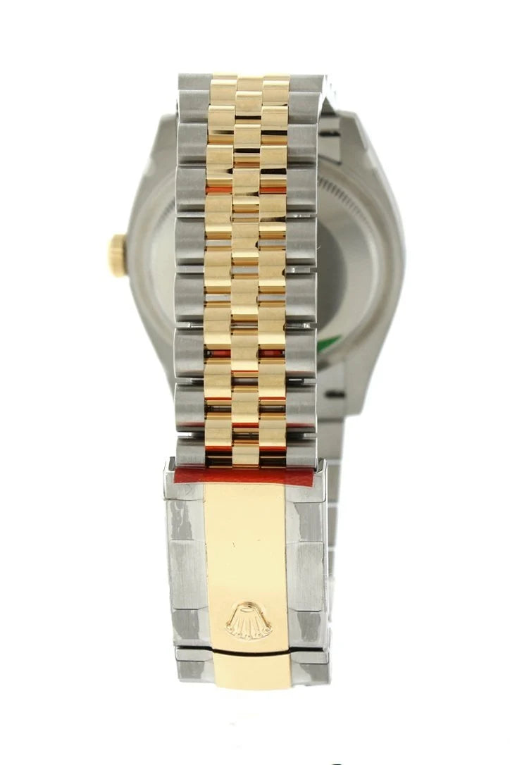 Datejust 36 White Roman Dial Fluted Bezel Jubilee Yellow Gold Two Tone Watch 126233 NP.