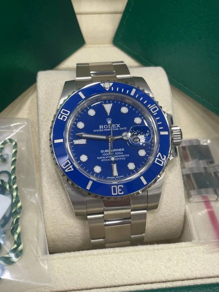 Submariner Date Smurf White Gold 40mm Blue Ceramic 116619LB.