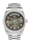 Day Date 36 Black mother of pearl set with diamonds Dial President Men's Watch 118206.