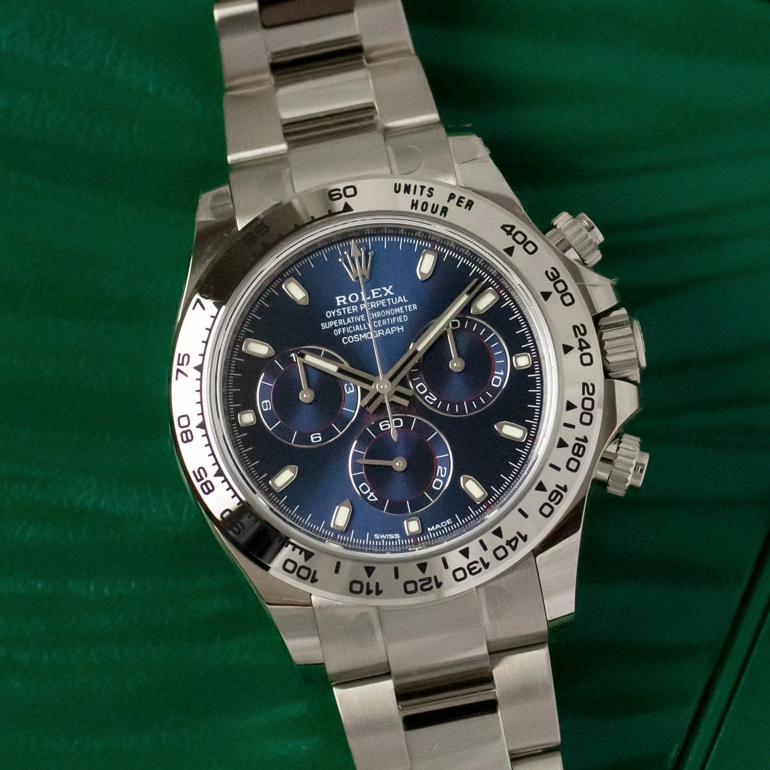 Rolex Cosmograph Daytona 18k White Gold Blue Dial 116509-0071