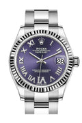 Datejust 31 Aubergine Dial Set Diamonds Dial Fluted Bezel Ladies Watch 278274.