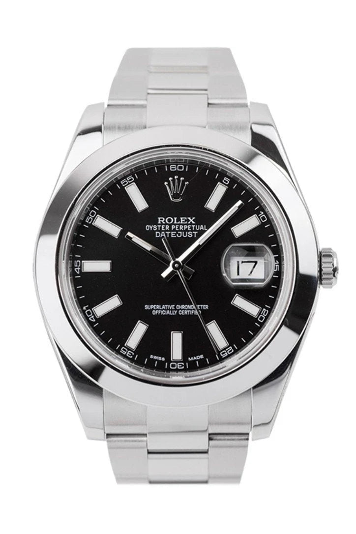 Datejust II Black Dial Stainless Steel Oyster Automatic Men's Watch 116300.
