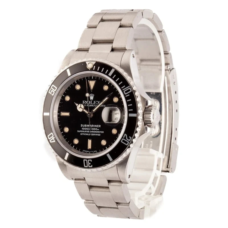 Vintage Rolex Submariner 168000 Stainless Steel