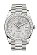Day-Date 40 Meteorite Baguette Diamond Dial Diamond Bezel White Gold President Automatic Men's Watch 228349RBR 228349.