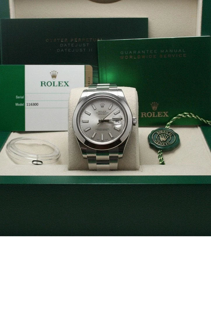 Datejust II 41 Silver Dial Steel Men's Watch 116300.