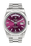 Day-Date 36 Cherry Dial Fluted Bezel President White Gold Watch 118239.