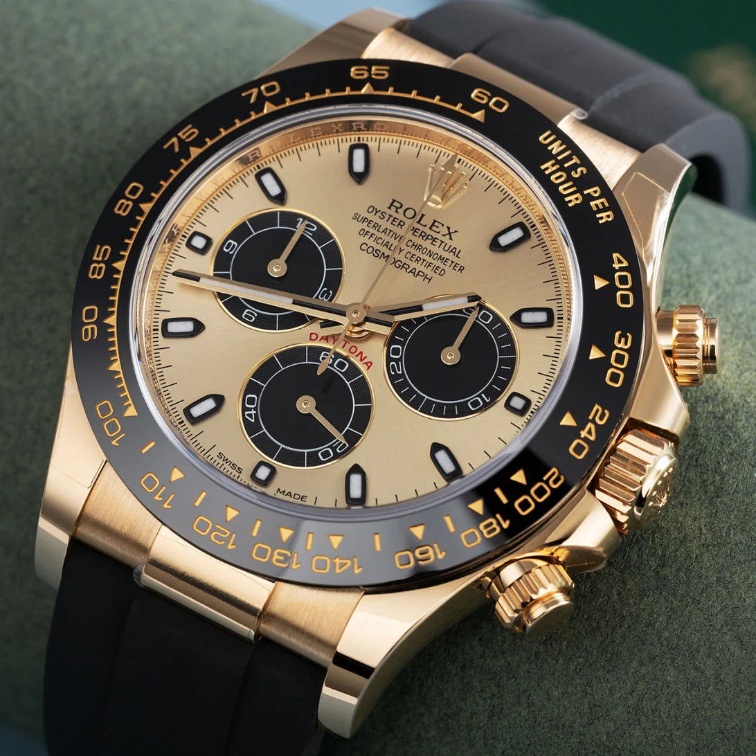 Rolex Cosmograph Daytona, Champagne dial, Oysterflex strap, Yellow gold Watch 116518ln-0048